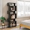 6-Tier Modern Wooden Bookshelf with Geometric S-Shape Design Bedroom or Living Room